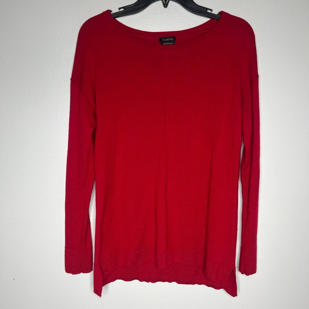 Talbots Pure Merino Wool Red Sweater Small Casual Preppy Old Money Quiet Luxury
